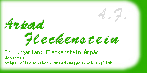 arpad fleckenstein business card