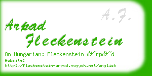 arpad fleckenstein business card